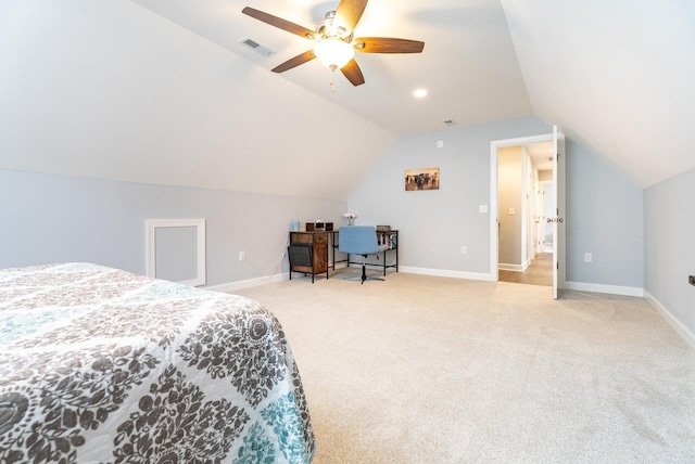 4517 Wiltshire St, Rockingham, VA 22802 - carpeted bedroom featuring lofted ceiling, baseboards, and ceiling fan