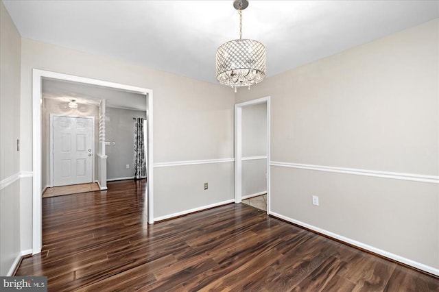 500 Maple Grove Dr, Fredericksburg, VA 22407 - unfurnished dining area featuring a chandelier and wood finished floors