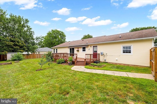 500 Maple Grove Dr, Fredericksburg, VA 22407 - rear view of property with a wooden deck