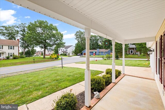 500 Maple Grove Dr, Fredericksburg, VA 22407 - porch with a residential view and a lawn