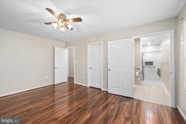 500 Maple Grove Dr, Fredericksburg, VA 22407 - unfurnished bedroom with wood finished floors and ceiling fan