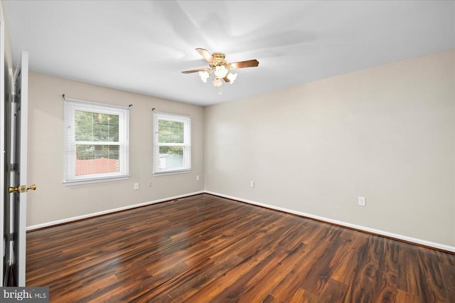 500 Maple Grove Dr, Fredericksburg, VA 22407 - empty room featuring dark wood-style floors and ceiling fan
