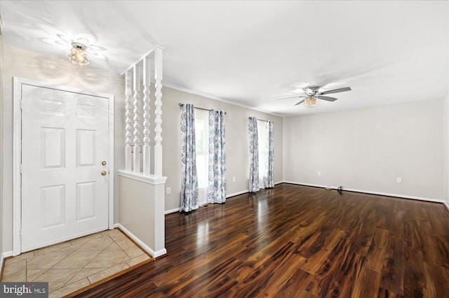 500 Maple Grove Dr, Fredericksburg, VA 22407 - foyer entrance with wood finished floors and ceiling fan