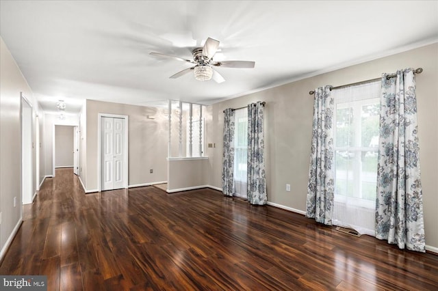 500 Maple Grove Dr, Fredericksburg, VA 22407 - unfurnished living room with healthy amount of natural light, wood finished floors, and ceiling fan