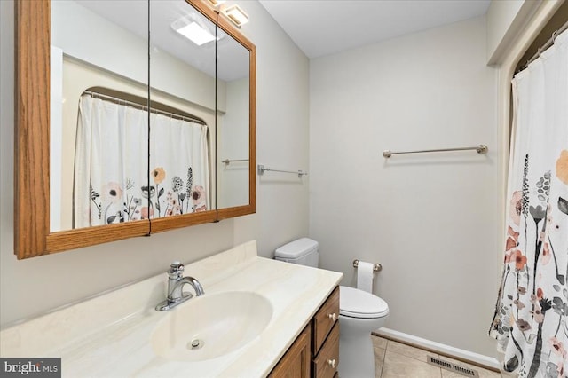 500 Maple Grove Dr, Fredericksburg, VA 22407 - bathroom with vanity, tile patterned floors, and a shower with curtain