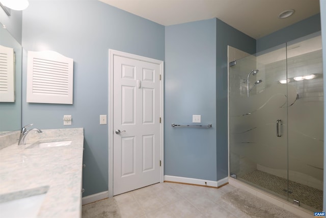 515 Broadleaf Way, Charlottesville, VA 22911 - full bathroom with vanity, a stall shower, and tile patterned flooring