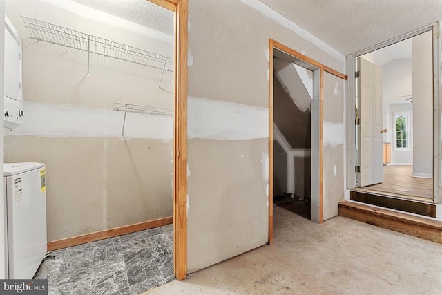 bathroom with a textured ceiling