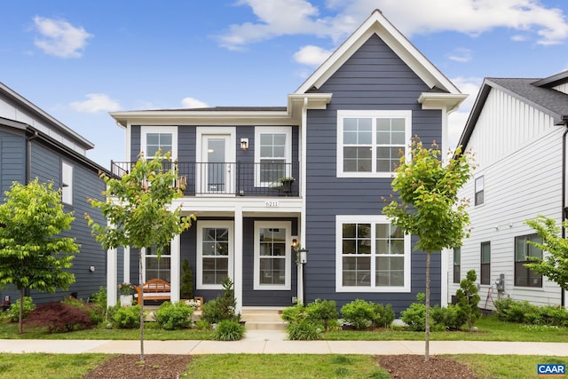 6211 Raynor Pl, Crozet, VA 22932 - view of property featuring a balcony and a porch