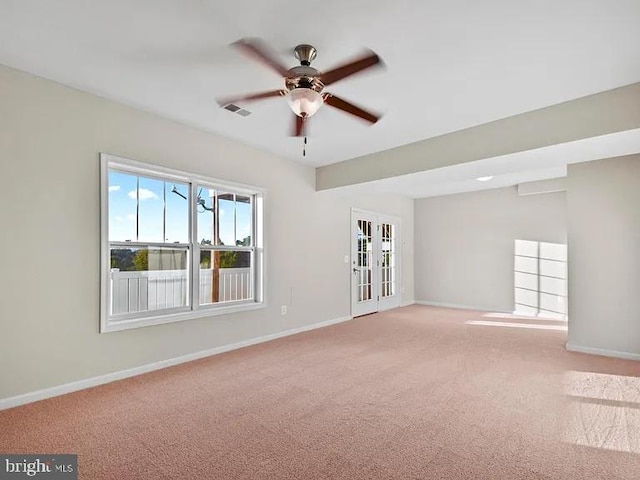 2486 Winthrop Dr, Charlottesville, VA 22911 - spare room featuring ceiling fan, baseboards, and light colored carpet