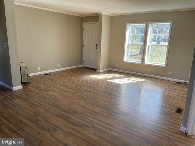 18393 Gaskins Ln, Jeffersonton, VA 22724 - empty room with visible vents, crown molding, and dark wood-style floors