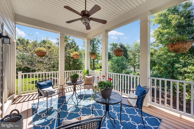 11407 Osprey Trl, Spotsylvania, VA 22551 - wooden deck featuring ceiling fan