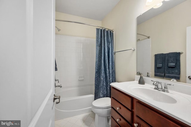 11407 Osprey Trl, Spotsylvania, VA 22551 - full bath with shower / bath combination with curtain, toilet, tile patterned flooring, and vanity