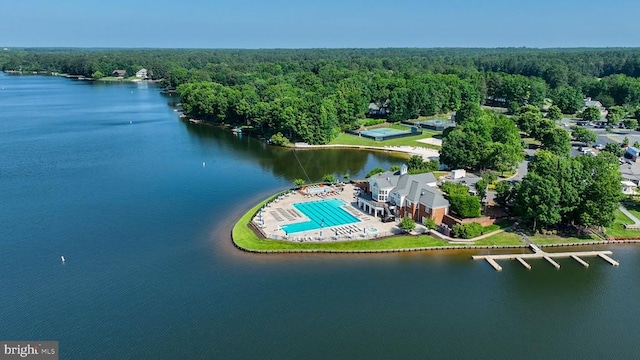 11407 Osprey Trl, Spotsylvania, VA 22551 - birds eye view of property featuring a water view and a forest view