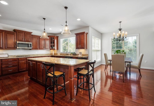 11407 Osprey Trl, Spotsylvania, VA 22551 - kitchen featuring baseboards, recessed lighting, appliances with stainless steel finishes, and dark wood-style floors