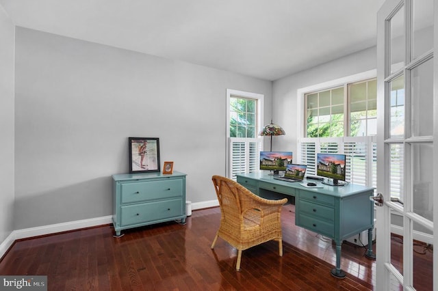11407 Osprey Trl, Spotsylvania, VA 22551 - office with baseboards and hardwood / wood-style floors
