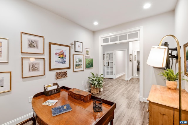 312 Avondale Ln, Crozet, VA 22932 - dining space featuring light wood finished floors, recessed lighting, and a desk