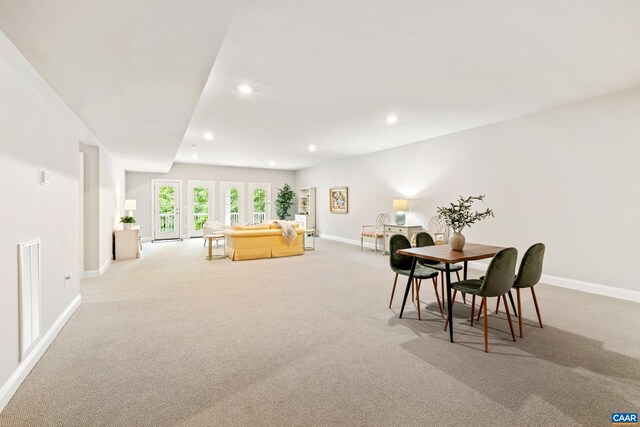 312 Avondale Ln, Crozet, VA 22932 - dining space with light colored carpet and recessed lighting