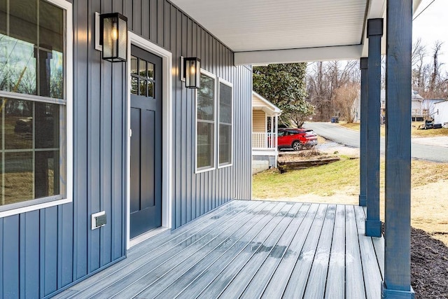 wooden deck with a porch