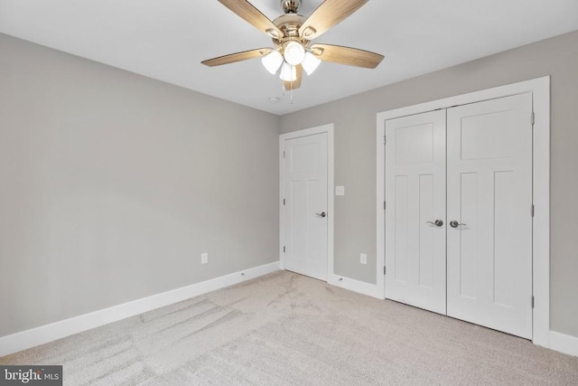 9712 Sutter Rd, Partlow, VA 22534 - unfurnished bedroom with carpet flooring, baseboards, a closet, and ceiling fan