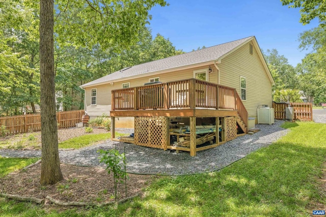 538 Jefferson Dr, Palmyra, VA 22963 - back of property featuring stairs and a deck