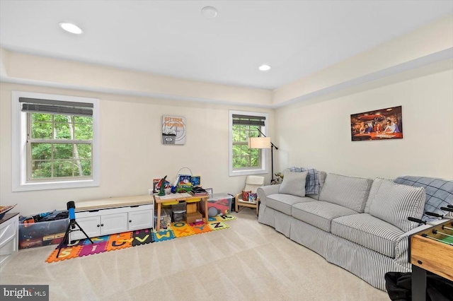 11402 Osprey Trl, Spotsylvania, VA 22551 - living room featuring carpet flooring and recessed lighting