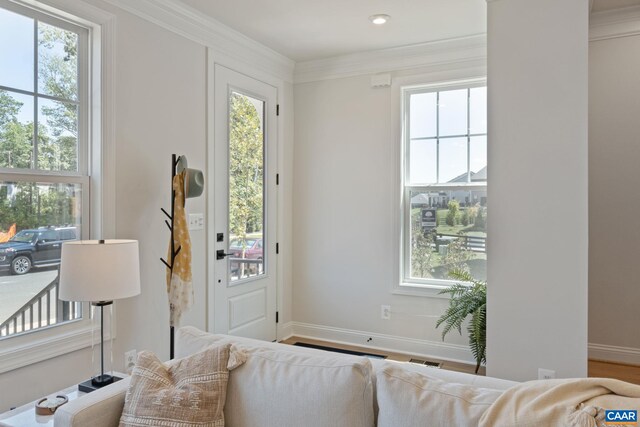 interior space featuring a healthy amount of sunlight and visible vents
