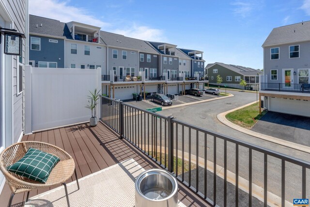 balcony with a residential view