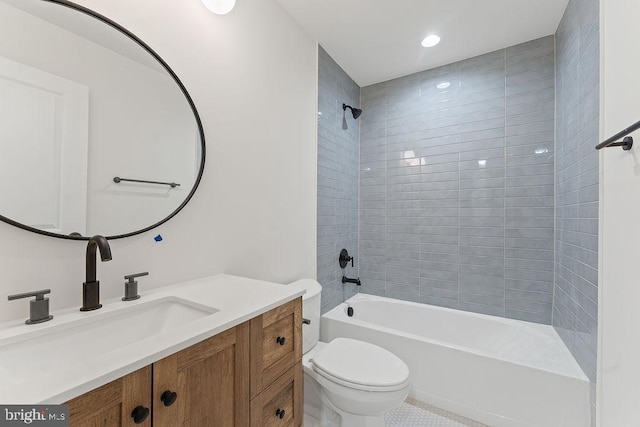 13191 Scotts Ml, Culpeper, VA 22701 - full bath featuring vanity, toilet, shower / bathtub combination, and recessed lighting