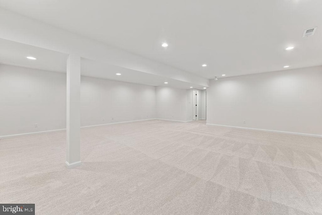 13191 Scotts Ml, Culpeper, VA 22701 - finished basement with light colored carpet, baseboards, and recessed lighting
