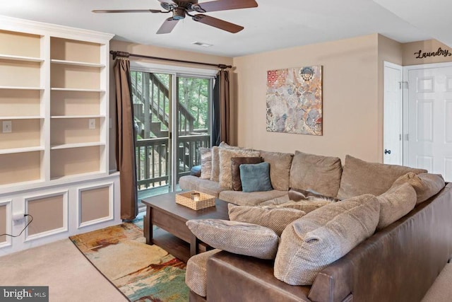 10603 Eden Brook Dr, Spotsylvania, VA 22553 - living area with a ceiling fan and carpet floors