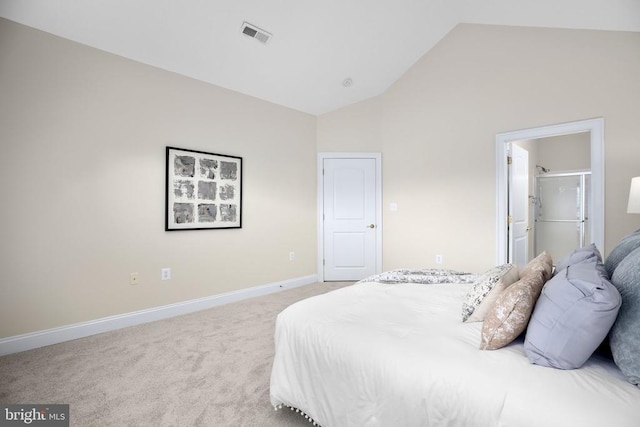 6231 Autumn Leaf Dr, Fredericksburg, VA 22407 - bedroom with light colored carpet, baseboards, and high vaulted ceiling