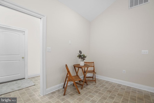 6231 Autumn Leaf Dr, Fredericksburg, VA 22407 - sitting room with lofted ceiling, baseboards, and light floors
