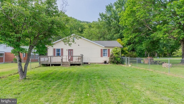 2468 Dry Run Rd, Luray, VA 22835 - back of property with a wooden deck