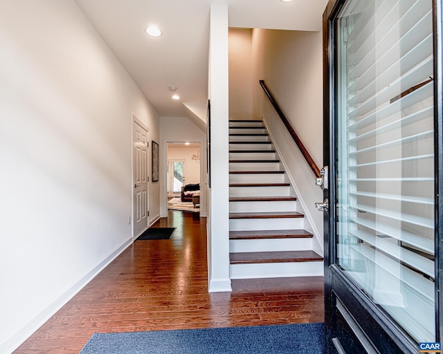 142 Junction Ln, Charlottesville, VA 22902 - stairway featuring wood finished floors and recessed lighting