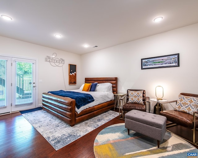 142 Junction Ln, Charlottesville, VA 22902 - bedroom with access to outside, hardwood / wood-style flooring, and recessed lighting