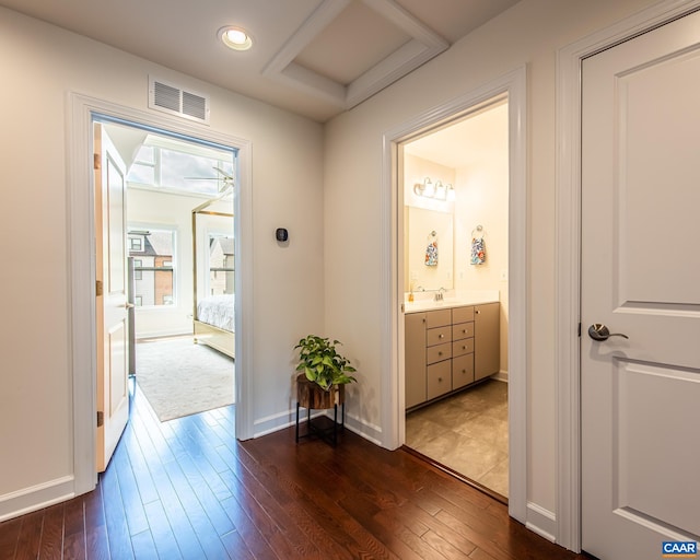 142 Junction Ln, Charlottesville, VA 22902 - corridor featuring dark wood-style flooring and recessed lighting