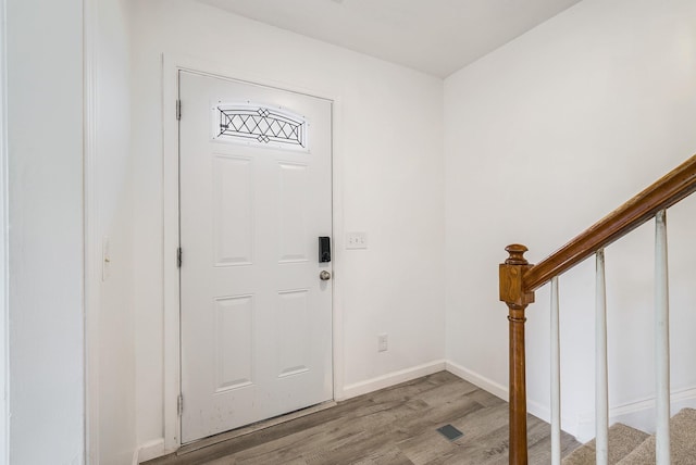 1114 Mountain View Dr, Harrisonburg, VA 22801 - entryway with stairs and light wood finished floors