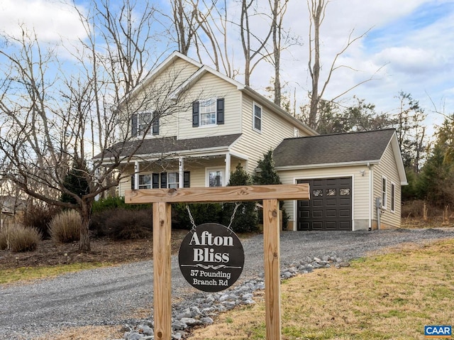 57 Pounding Branch Rd, Afton, VA 22920 - traditional home with a garage and gravel driveway