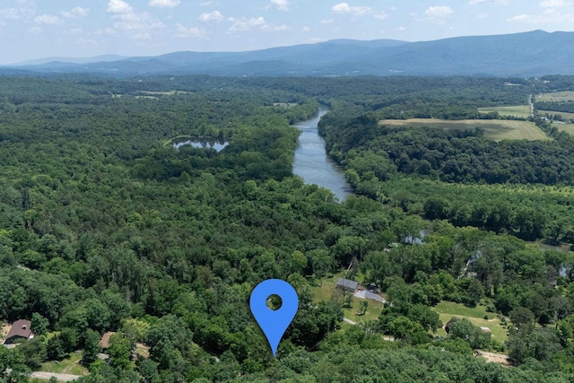 123 Fishermans Ln, Luray, VA 22835 - aerial view of a forest and a water and mountain view