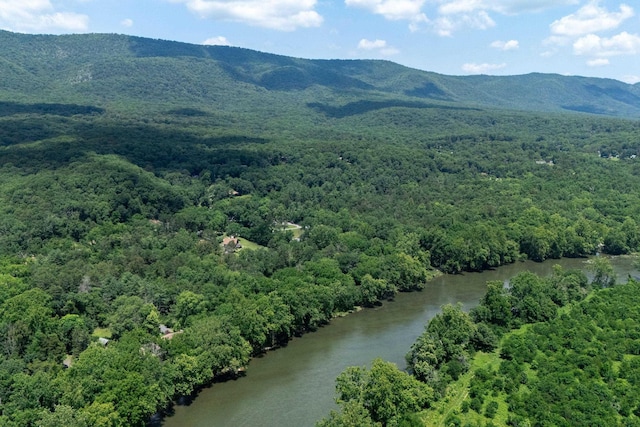 123 Fishermans Ln, Luray, VA 22835 - drone / aerial view of a heavily wooded area and a water and mountain view