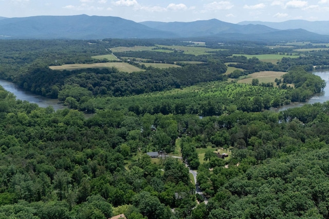 123 Fishermans Ln, Luray, VA 22835 - aerial view of a heavily wooded area and a water and mountain view