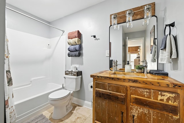 123 Fishermans Ln, Luray, VA 22835 - full bathroom with vanity, shower / bath combination with curtain, and tile patterned floors