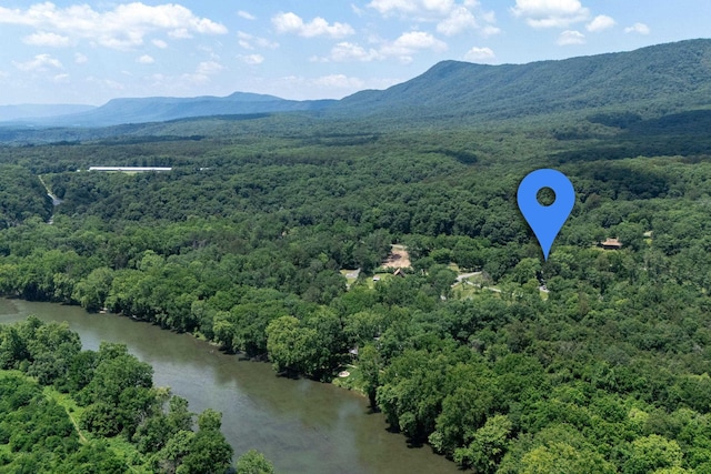 123 Fishermans Ln, Luray, VA 22835 - drone / aerial view of a forest and a water and mountain view