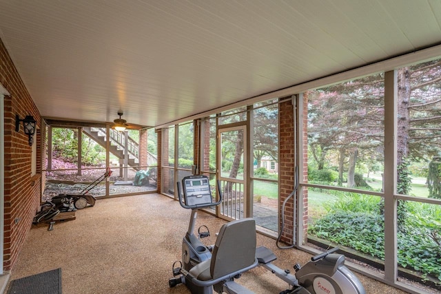 225 Divot Dr, Harrisonburg, VA 22802 - unfurnished sunroom featuring ceiling fan