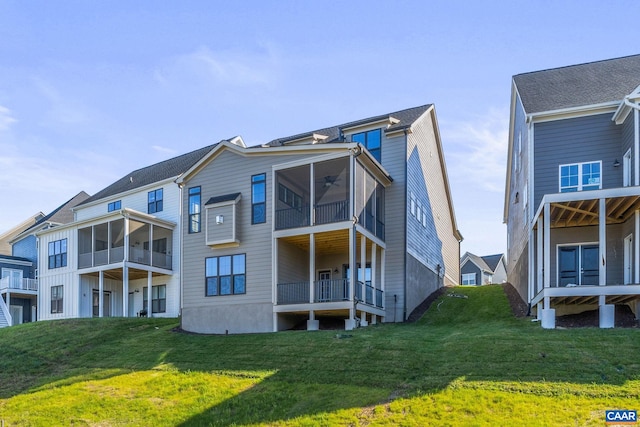 196 Thicket Run Pl, Charlottesville, VA 22911 - rear view of house with a yard and ceiling fan