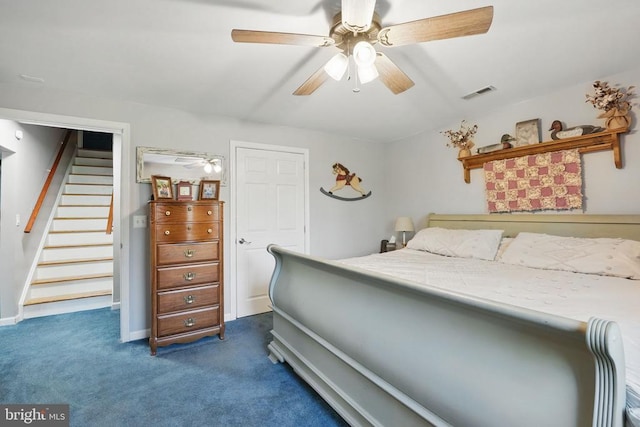 7329 Cloverhill Rd, Spotsylvania, VA 22551 - carpeted bedroom with ceiling fan