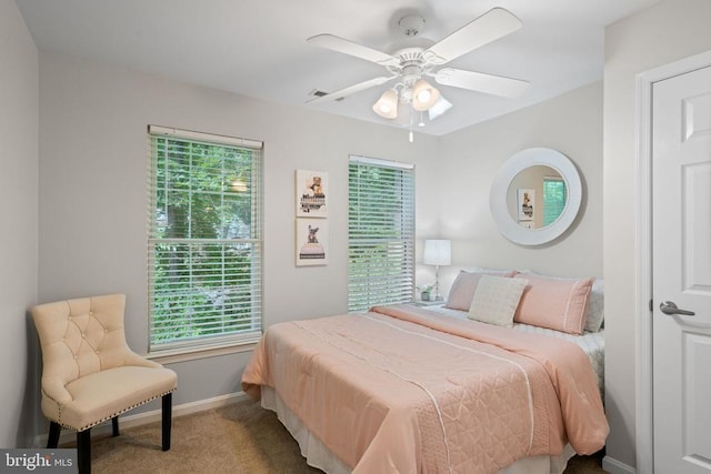 12800 Pickett Ct, Spotsylvania, VA 22551 - bedroom with carpet floors, multiple windows, and ceiling fan