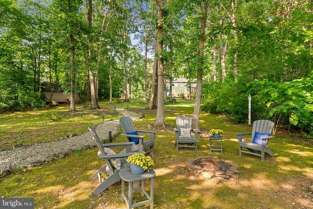 12800 Pickett Ct, Spotsylvania, VA 22551 - view of yard with a fire pit and view of scattered trees