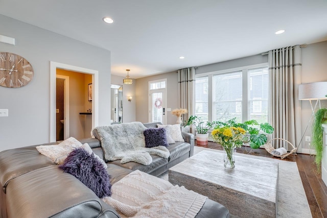 3436 Charleston Blvd, Rockingham, VA 22801 - living area with dark wood-type flooring and recessed lighting