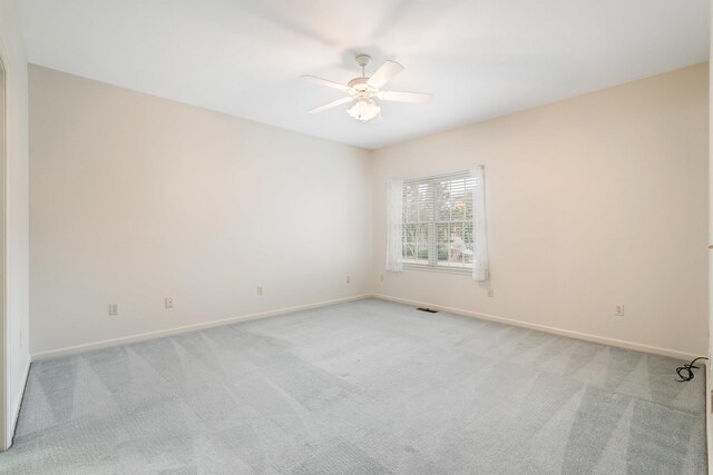 43 Greenview Ln, New Market, VA 22844 - empty room with ceiling fan, light carpet, baseboards, and visible vents